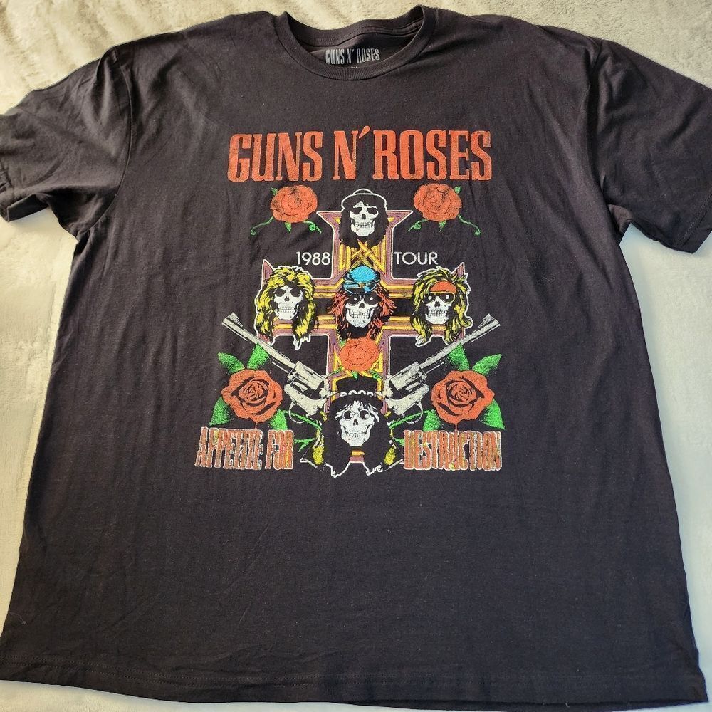 Guns N' Roses 1988 Tour Appetite For Destruction Reprint Tshirt Size XXL